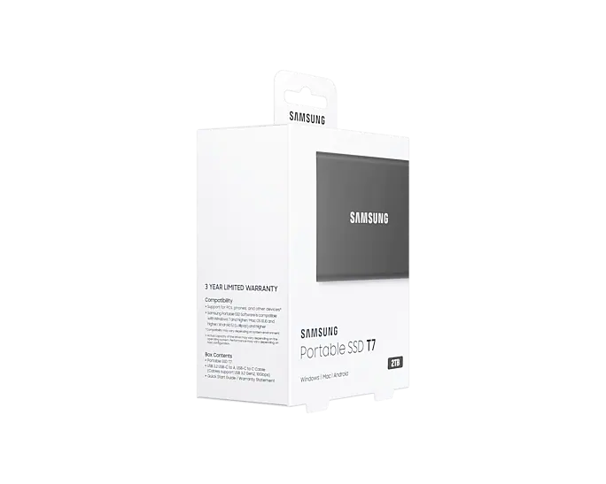 SSD диск Samsung Portable T7 2ТБ USB Type-C Portable 3D TLC (MU-PC2T0T/WW) H00000025373 фото