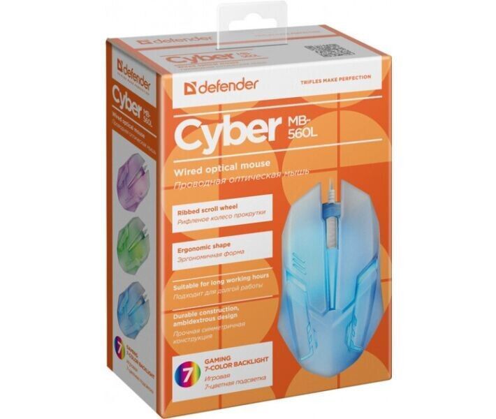 Миша Defender Cyber MB-560L дротова ігрова (52561_DEFENDER) H00000062693 фото