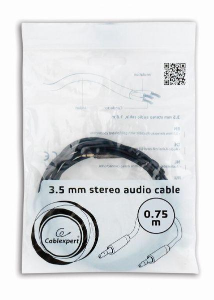 Кабель Cablexpert mini-jack 3.5 мм - mini-jack 3.5 мм 0.75 м (CCAP-444-0.75M) H00000179961 фото
