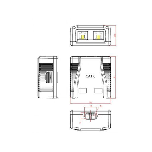 Розетка Cablexpert подвійна (NCAC-2F6-01) H00000100876 фото
