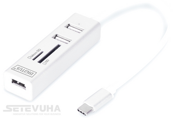 USB-хаб DIGITUS USB Type C - USB Type A 0,15 м (DA-70243) H00000015790 фото