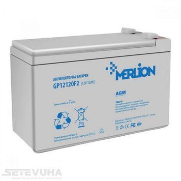 Акумуляторна батарея Merlion 12 Аг AGM 12 В (GP12120F2PREMIUM) H00000037528 фото