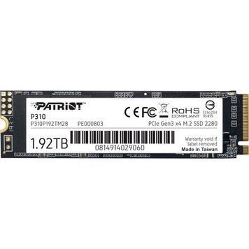 SSD диск Patriot P310 1.92ТБ PCI-E 3.0 4x М.2 3D TLC (P310P192TM28) H00000271727 фото