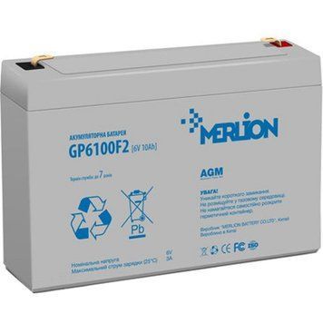 Акумуляторна батарея Merlion 10 Аг AGM 6 В (GP6100F2) H00000165949 фото
