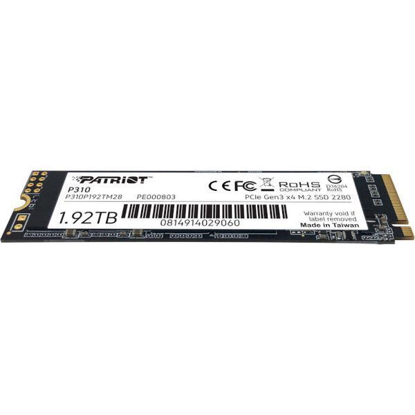 SSD диск Patriot P310 1.92ТБ PCI-E 3.0 4x М.2 3D TLC (P310P192TM28) H00000271727 фото