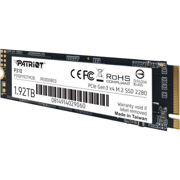 SSD диск Patriot P310 1.92ТБ PCI-E 3.0 4x М.2 3D TLC (P310P192TM28) H00000271727 фото