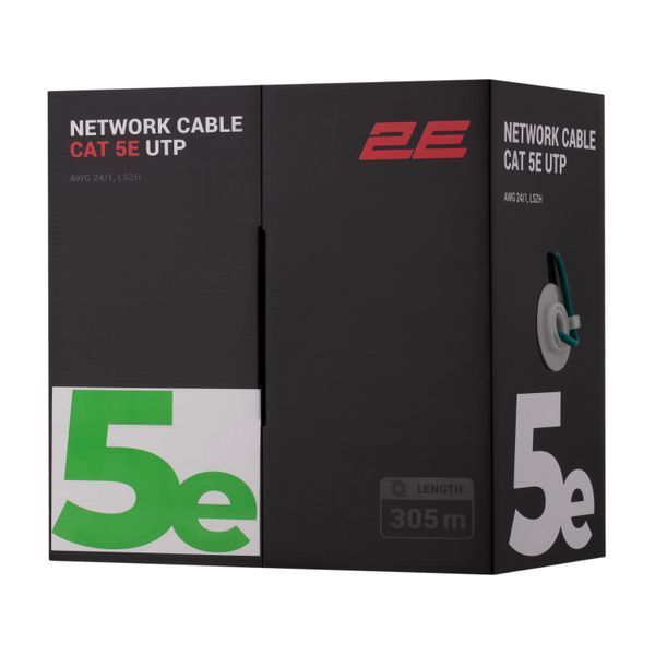 Кабель вита пара 2E U/UTP Cat 5e LSZH 4 х 2 х 0.51 (2E-CBL5EUTP-LSZH-GRN) H00000395444 фото