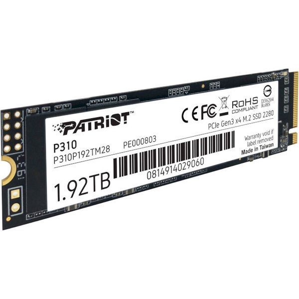 SSD диск Patriot P310 1.92ТБ PCI-E 3.0 4x М.2 3D TLC (P310P192TM28) H00000271727 фото