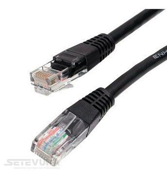 Патч корд Kingda UTP Cat. 5e 0.5 м PVC Чорний (PAUT3050-BK) H00000002692 фото