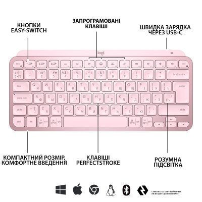 Клавіатура Logitech бездротова (920-010500) H00000307073 фото