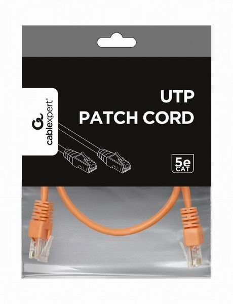 Патч корд Cablexpert UTP Cat. 5e 0.25 м PVC Помаранчевий (PP12-0.25M/O) H00000135360 фото