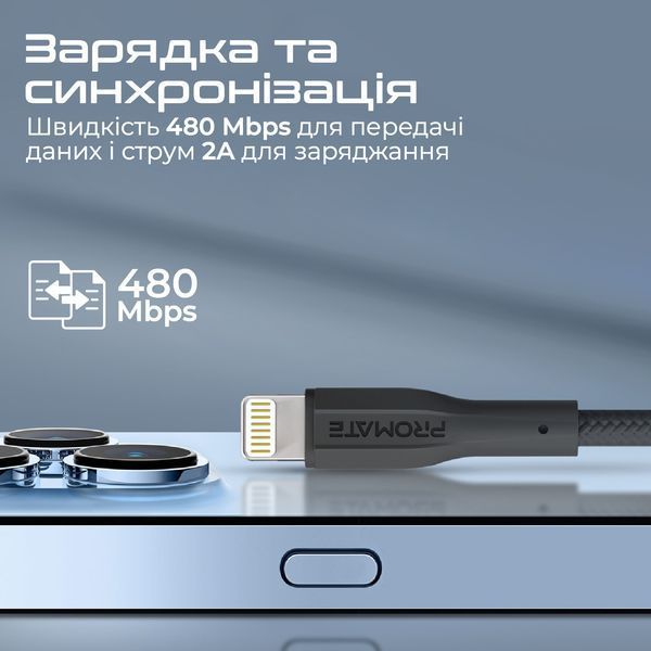 Кабель Promate (xcord-ai.black) H00000448604 фото