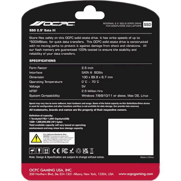 SSD диск OCPC (SSD25S3T256GLT) H00000380157 фото