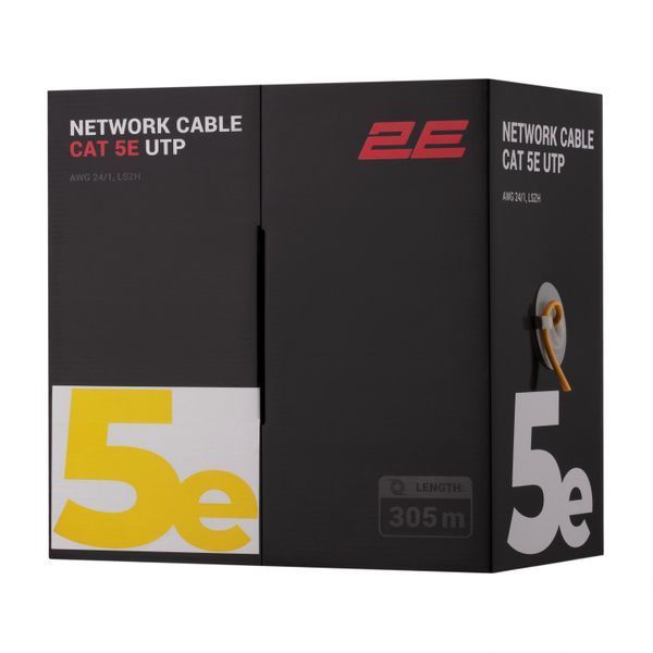 Кабель витая пара 2E U/UTP Cat 5e LSZH 4 х 2 х 0.51 (2E-CBL5EUTP-LSZH-YLW) H00000395445 фото