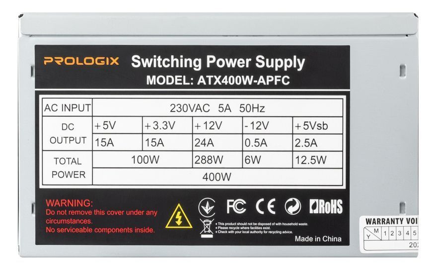 Блок питания ProLogiX (Prologix 400W Bulk (E)) H00000441354 фото