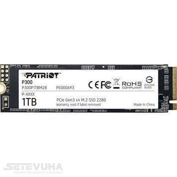 SSD диск Patriot P300 1ТБ PCIe 3.0 x4 М.2 2280 3D NAND TLC (P300P1TBM28) H00000032654 фото