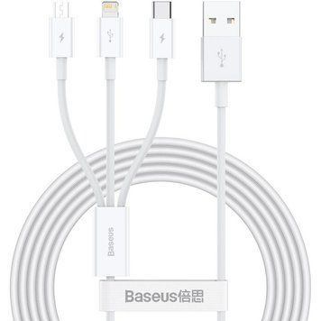 Кабель BASEUS USB Type A - Micro-USB USB Type C Apple Lightning 1.5 м USB 2.0 (CAMLTYS-02) H00000180320 фото