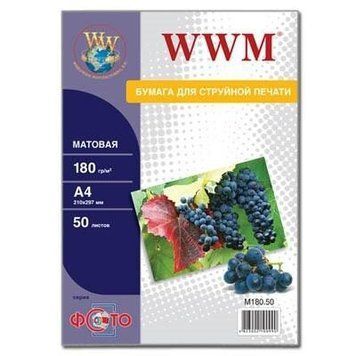 Папір WWM А4 180 г/м&sup2; 50 шт. (M180.50) H00000177198 фото
