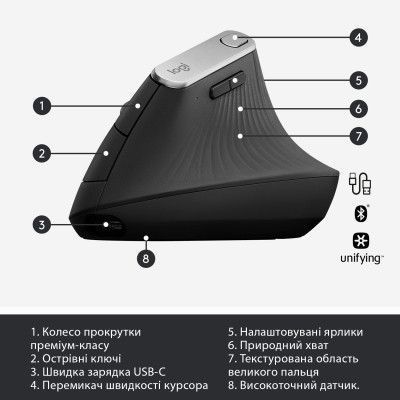Миша Logitech MX Vertical бездротова (910-005448) H00000138146 фото