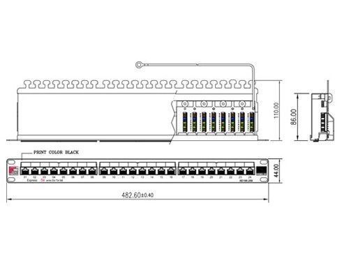 Патч-панель Fibrain 1U 24 &times; RJ-45 FTP/STP кат. 5e (XE100.250) H00000278363 фото