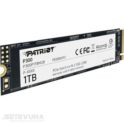 SSD диск Patriot P300 1ТБ PCIe 3.0 x4 M.2 2280 3D NAND TLC (P300P1TBM28) H00000032654 фото