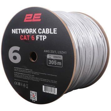 Кабель витая пара 2E F/UTP Cat 6 LSZH 4 х 2 х 0.57 (2E-CBL6EFTP-LSZH1-GRY) H00000395446 фото