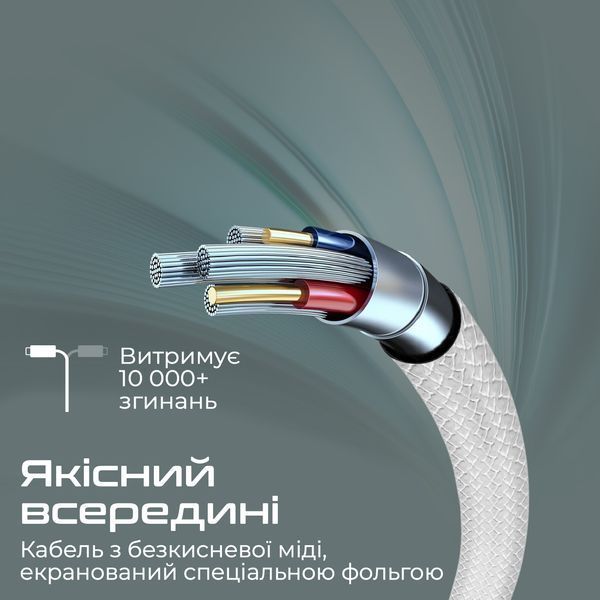 Кабель Promate (xcord-ac.white) H00000448606 фото