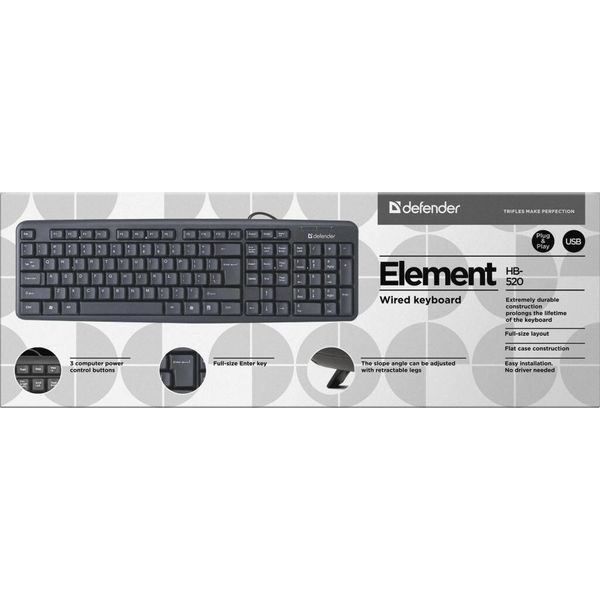 Клавіатура Defender Element HB-520 UA провідна (45529_DEFENDER) H00000045047 фото