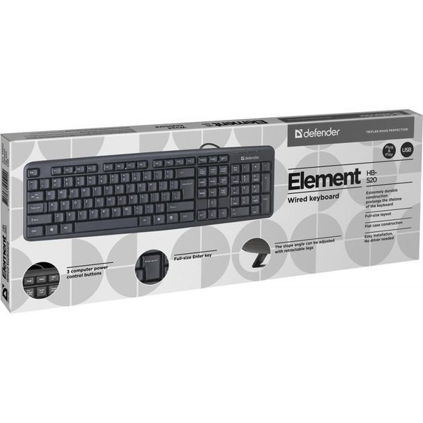 Клавіатура Defender Element HB-520 UA провідна (45529_DEFENDER) H00000045047 фото