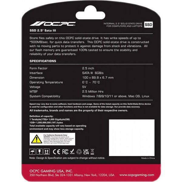 SSD диск OCPC XTL-200 (SSD25S3T512GLT) H00000380159 фото