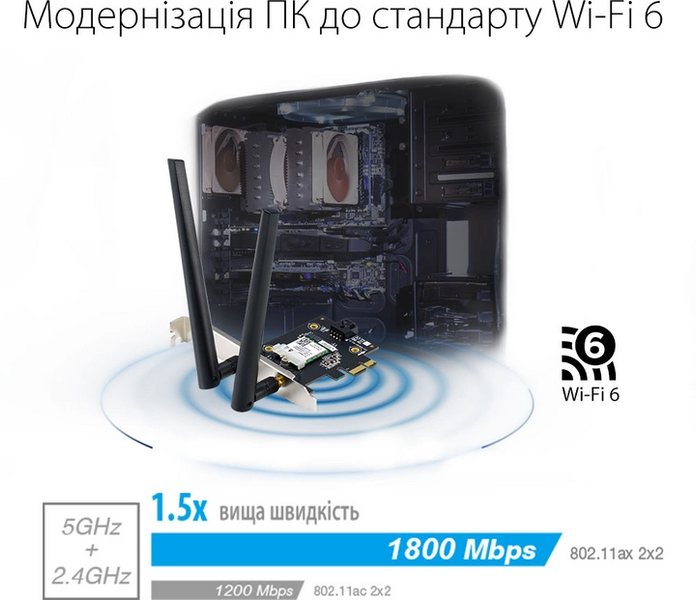Wi-Fi адаптер ASUS (PCE-AX1800) H00000255962 фото