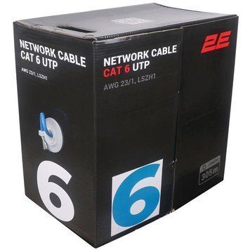 Кабель витая пара 2E U/UTP Cat 6 LSZH 4 х 2 х 0.57 (2E-CBL6EUTP-LSZH1-BLU) H00000395447 фото