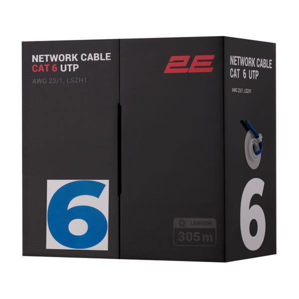 Кабель витая пара 2E U/UTP Cat 6 LSZH 4 х 2 х 0.57 (2E-CBL6EUTP-LSZH1-BLU) H00000395447 фото