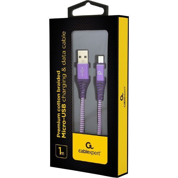 Кабель Cablexpert USB Type A - Micro-USB 1 м USB 2.0 (CC-USB2B-AMmBM-1M-PW) H00000179857 фото