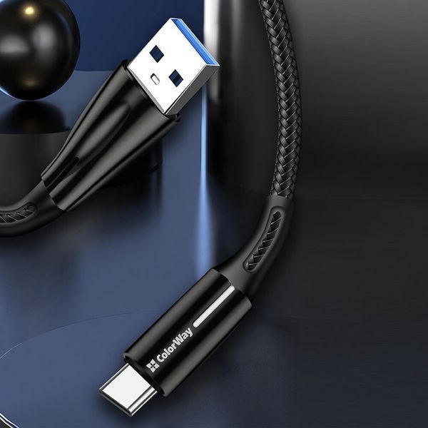 Кабель ColorWay USB Type A - USB Type C 1 м (CW-CBUC035-BK) H00000204072 фото