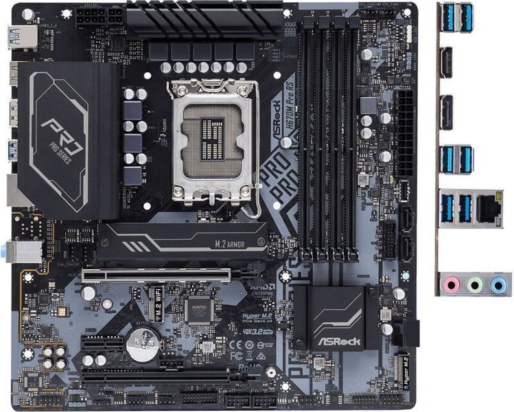 Материнська плата ASRock 1700 (H670M PRO RS) H00000266736 фото
