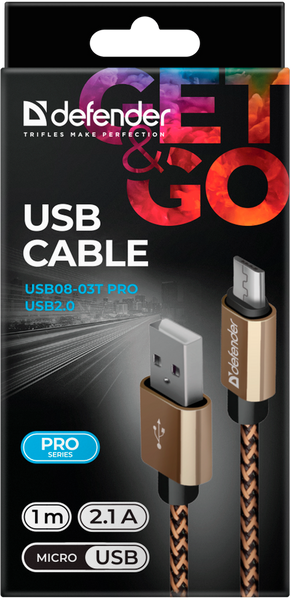 Кабель Defender USB Type A - Micro-USB 1 м USB 2.0 (87800_Defender) H00000184548 фото