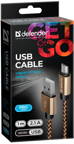 Кабель Defender USB Type A - Micro-USB 1 м USB 2.0 (87800_Defender) H00000184548 фото