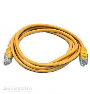 Патч корд Kingda UTP Cat. 5e 1 м PVC Жовтий (PAUT3100-Yl) H00000002694 фото