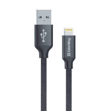 Кабель ColorWay USB Type A - Apple Lightning 1 м (CW-CBUL004-BK) H00000204073 фото