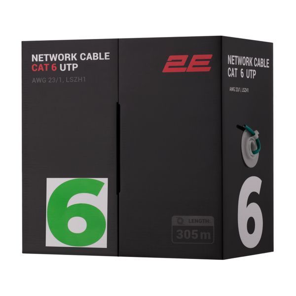 Кабель вита пара 2E U/UTP Cat 6 LSZH 4 х 2 х 0.57 (2E-CBL6EUTP-LSZH1-GRN) H00000395448 фото