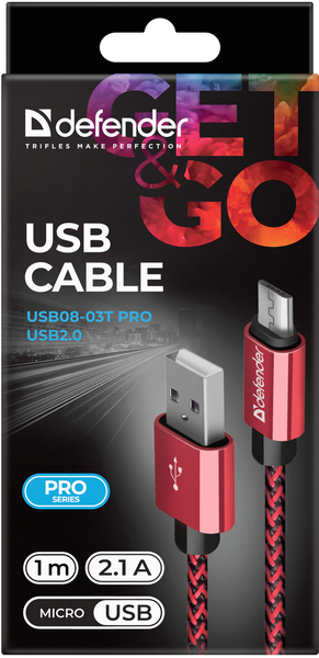 Кабель Defender USB Type A - Micro-USB 1 м USB 2.0 (87801_Defender) H00000184549 фото