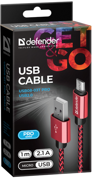 Кабель Defender USB Type A - Micro-USB 1 м USB 2.0 (87801_Defender) H00000184549 фото