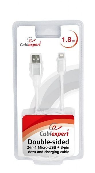 Кабель Cablexpert USB Type A - Micro-USB Apple Lightning 1.8 м USB 2.0 (CCB-USB2AM-mU8P-6) H00000179980 фото