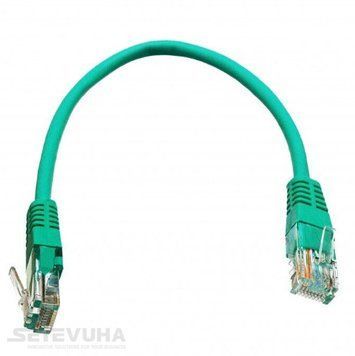 Патч корд Kingda UTP Cat. 5e 0.25 м PVC Зелений (PAUT3025-GN) H00000023277 фото