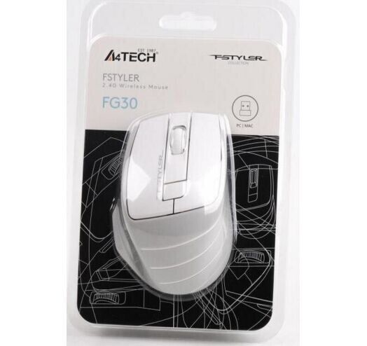 Мышь A4Tech беспроводная (FG30S (Grey+White)) H00000075923 фото