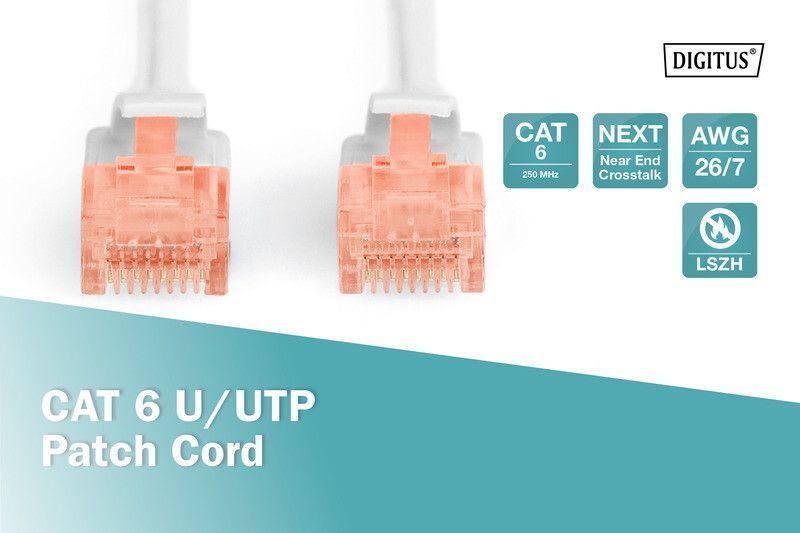 Патч корд DIGITUS UTP Cat. 6 25 м LSZH Сірий (DK-1617-250) H00000161294 фото