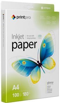 Бумага PrintPro А4 180 г/м&sup2; 100 шт. (PGE180100A4) H00000177303 фото