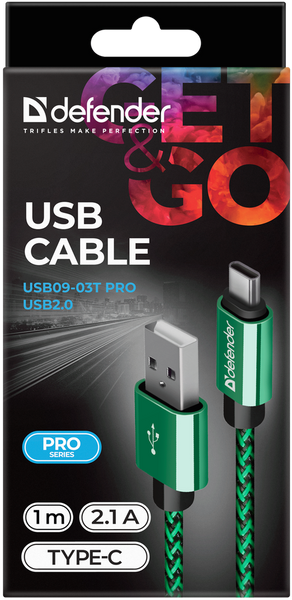 Кабель Defender USB Type A - USB Type C 1 м USB 2.0 (87816_Defender) H00000184554 фото