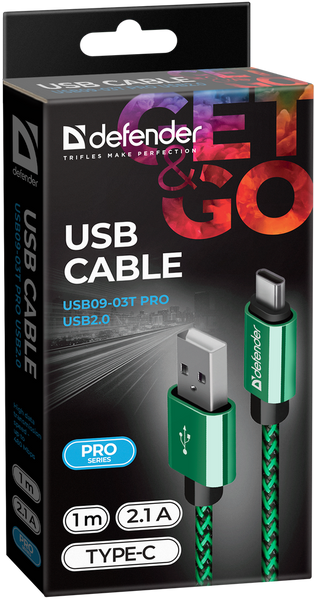 Кабель Defender USB Type A - USB Type C 1 м USB 2.0 (87816_Defender) H00000184554 фото